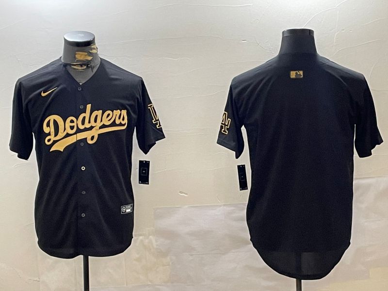 Men Los Angeles Dodgers Blank Black Gold Nike MLB Jersey style 0031->los angeles dodgers->MLB Jersey